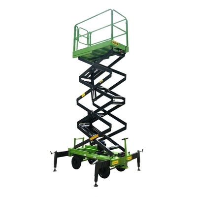 Manual Pushing Mobile Scissor Lift Working Height 8 Meters 500Kg Loading Capacity Aerial Work Platform
