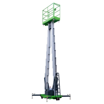 12m Aluminum Aerial Work Platform Double Mast Vertical Lift Loading Capacity 200Kg
