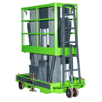 12m Aluminum Aerial Work Platform Double Mast Vertical Lift Loading Capacity 200Kg